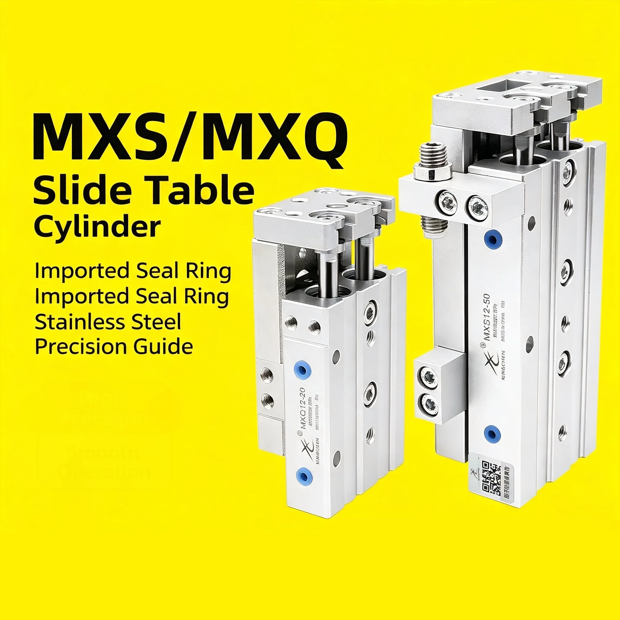 MXQ6-10 MXQ8-20 MXQ12-30 MXQ16-40 MXQ20-50 MXQ25-75 100 125 SMC Type Air Pneumatic Slide Table Dual Rod Rail Slide Cylinder