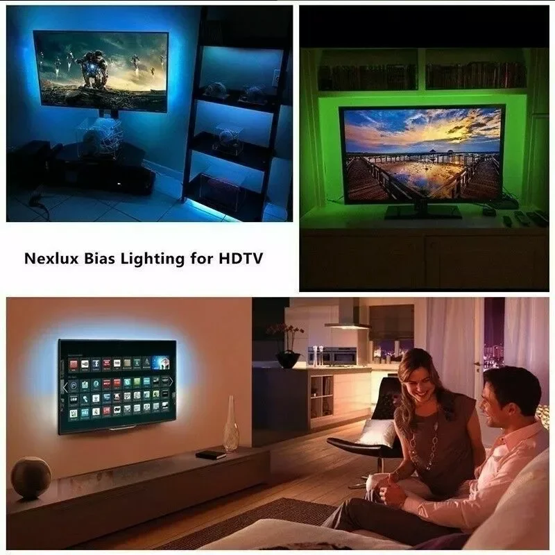 USB 5050 Led Lights for 55-75 Inch RGB TV Led Backlight Strip Lights Music Sync Color For Gaming/Living Room