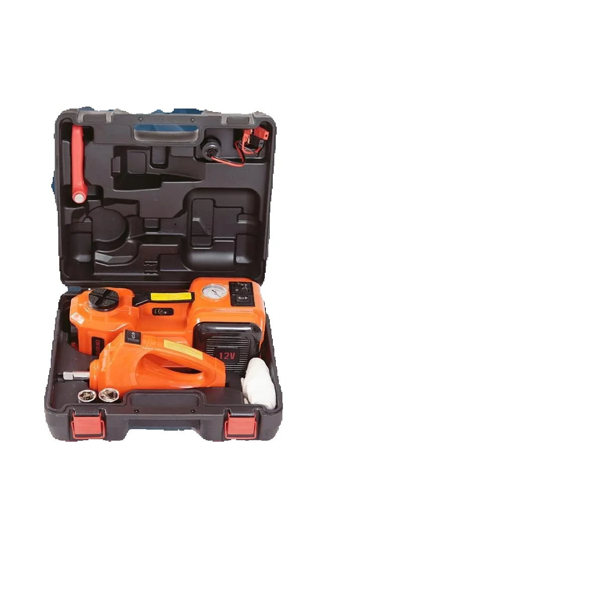5-Tonnen-Elektro-Hydraulik-Wagenheber mit Luftkompressor & LED-Licht - 12V/24V/36V Kabelloses Auto-Hebesystem für LKW, SUV, Garage, Reifenwechsel
