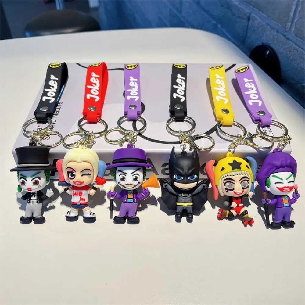 Explosions Clown Keychain 3D Anime Figures Dolls Batman Doll Key Chain Car Bag Key Pendant Jewelry Children Toys Xmas Gifts