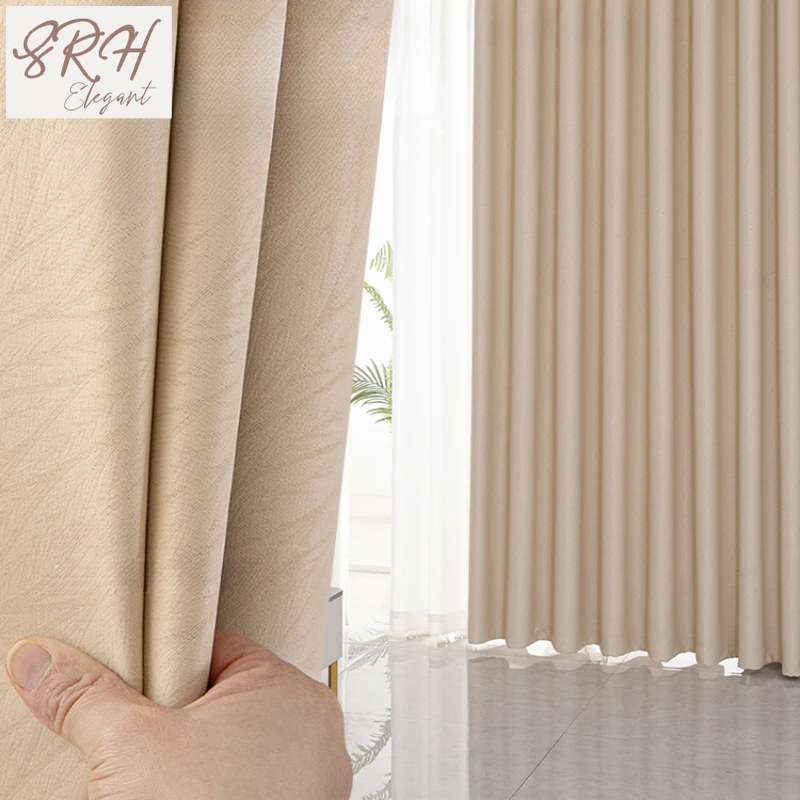 

Light Luxury Blackout Curtain Simple Home Living Room Drape Bedroom Soundproof Curtains Balcony Bay Window Sun Protection Drapes
