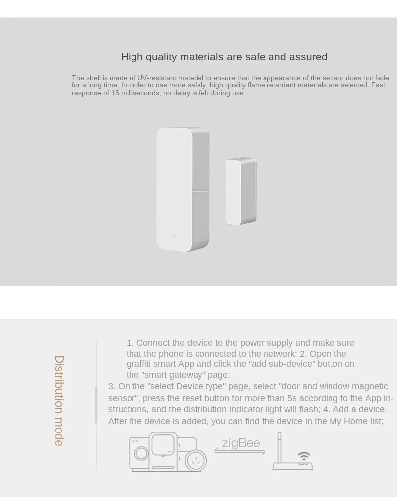Smart Door and Window Sensor Zigbee Smart Door Magnetic Graffiti Smart Door and Window Sensor