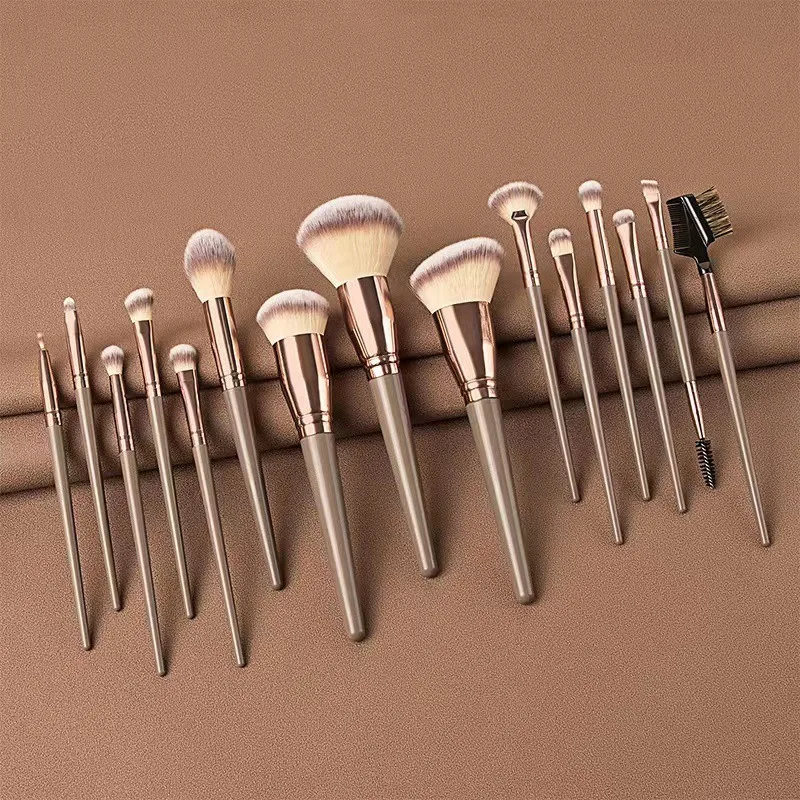 15pcs Makeup Brushes Set Eyeliner Foundation Eyeshadow Eyebrow Highlight Powder Face Eyes Make Up Brush Eyelash Blush Lips Brush