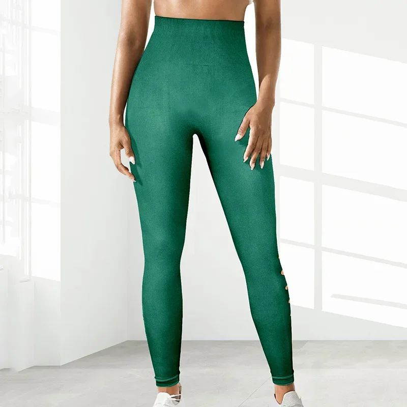 Nuovi leggings sportivi da donna scavati Pantaloni sportivi da yoga Abbigliamento sportivo da fitness Collant da palestra push up a vita alta sexy