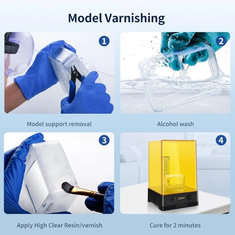 Resina de impresora 3D de alta claridad, resistente al amarillento y altamente transparente, bajo olor, ampliamente Compatible con todas las impresoras 3D de resina LCD/DLP