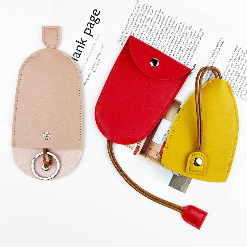 Portable Soft PU Leather Keys Organizer Holder Creative Simple Multifunction Car Keychain Wallet Coin Purse Small Key Pouch