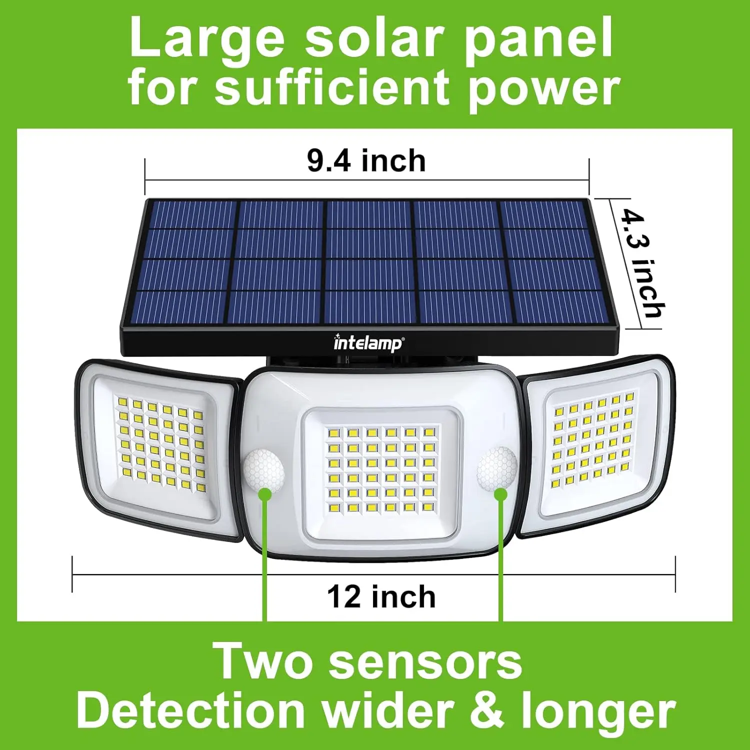 Solar Outdoor Lights,6000mAh Motion Sensor withDual Sensors,Waterproof Solar Flood Lights 270°Wide Angle for Outside with3 Modes