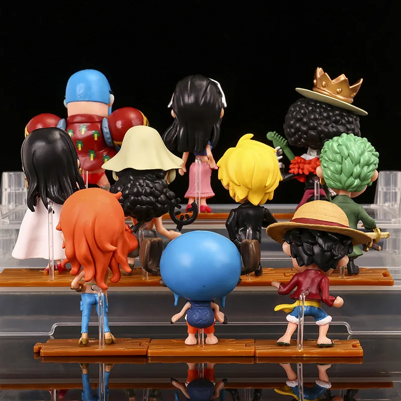 Q Version Anime One Piece Figure Toys Luffy Roronoa Zoro Action Figural Kawaii Doll Car Decoration PVC Model Kids Gifts