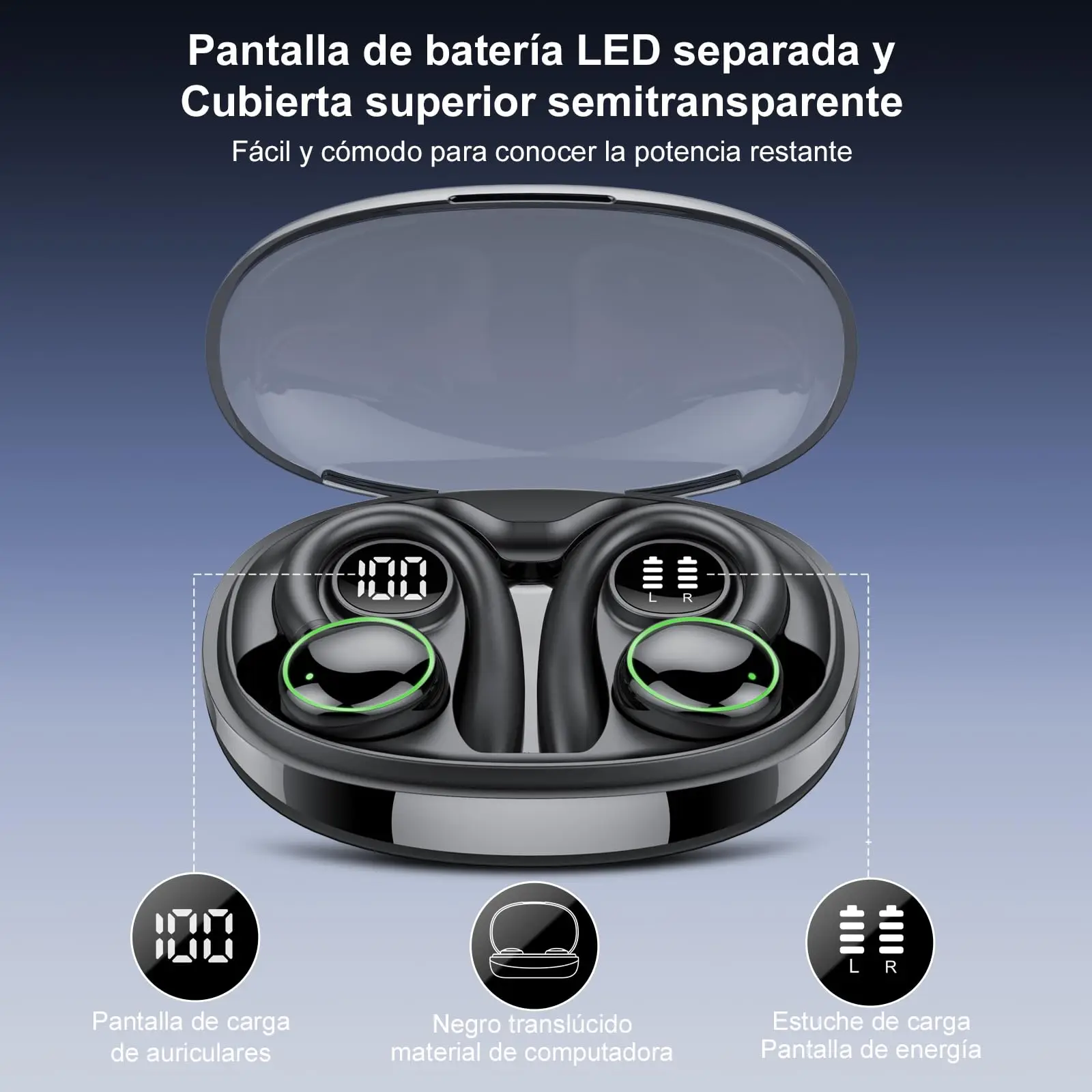 سماعات أذن لاسلكية C6 بلوتوث 5.3، وقت تشغيل 48 ساعة هاي فاي ستيريو عميق باس، ENC Mic IPX7 سماعات أذن رياضية مقاومة للماء.