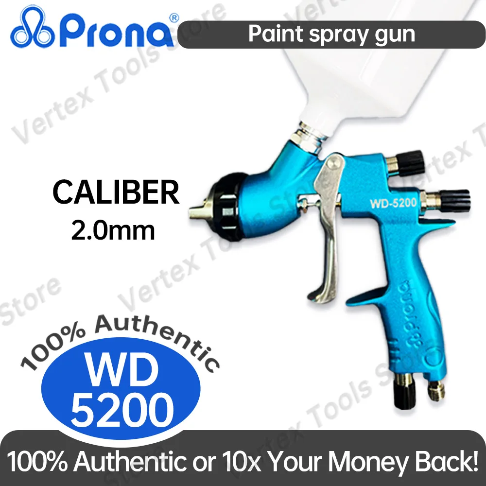 Prona WD-5200 Suction Paint Spray Gun High Efficiency Finishes Sprayer for Vehicle Body Refinish Wooden Furniture Industry Use