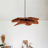 Wabi Sabi Fan Leaf Ceiling Pendant Lamp Living Room Bedroom Mood Lamp Restaurant Shop Chandelier for Home Interior Decoration