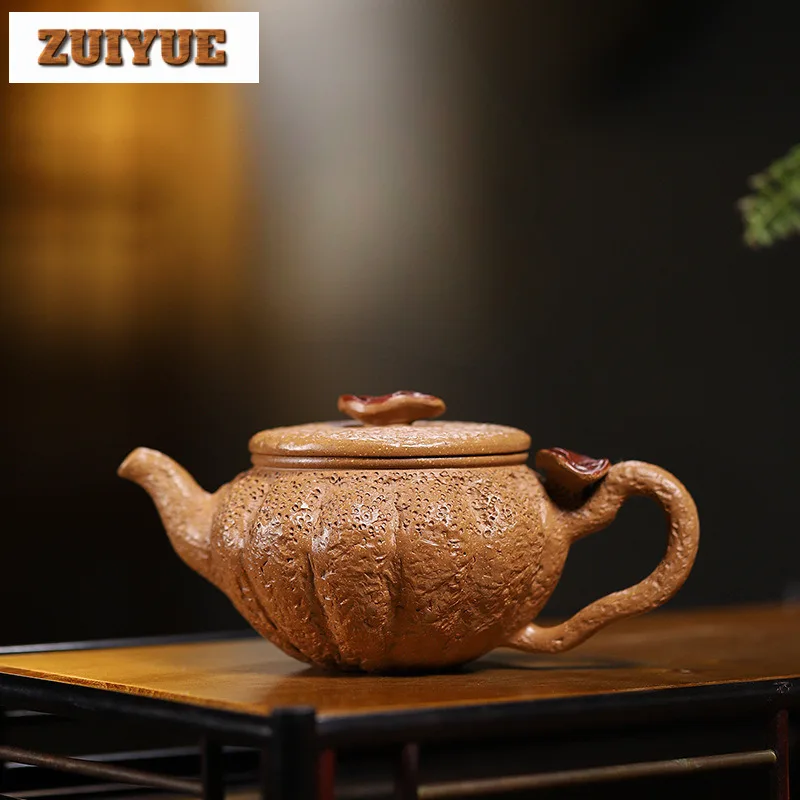 

160ml Handmade Yixing Purple Clay Teapots Handmade Reishi Pot Raw Ore Downhill Mud Kettle With Infuser Chinese Zisha Tea Set Tea