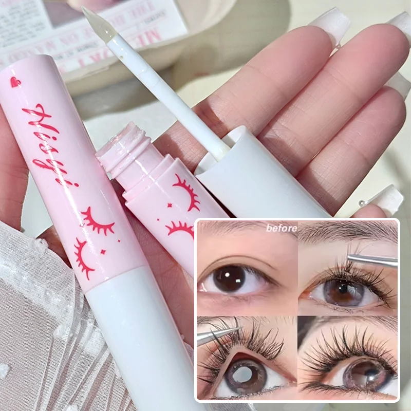 HISYI Kleber für falsche Wimpernverlängerung, wasserfest, schnell trocknend, langlebig, stark, nicht reizend, transparenter Wimpern-Primer-Kleber