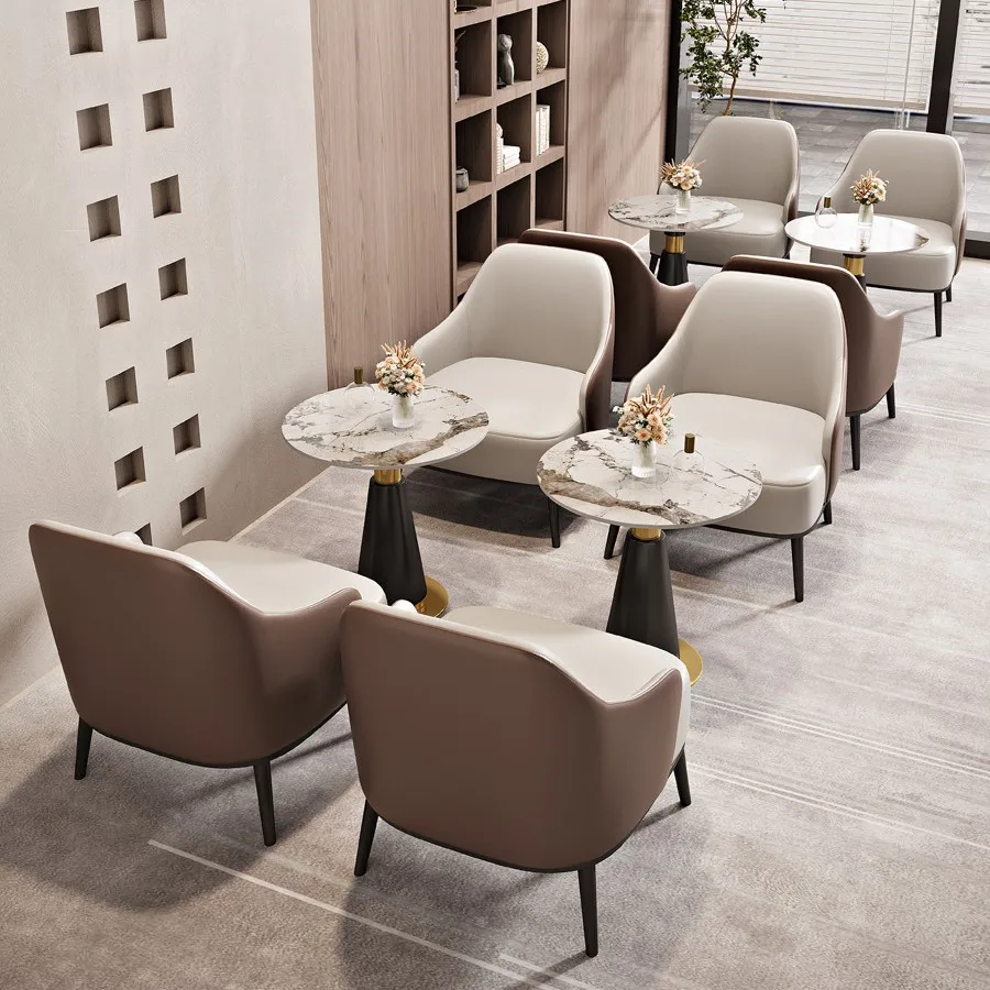 Light Luxury Modern High-end Club Negotiation Table And Chair Combination Sales Department Hotel Lobby Leisure Area Reception Ta