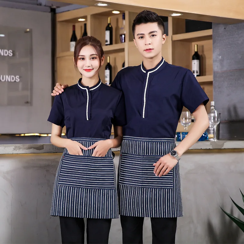 فندق الوجبات السريعة مطعم العمل موحدة قصيرة الأكمام كعكة متجر مقهى الحليب الشاي متجر مطعم تقديم الطعام النادل الصيف موحدة