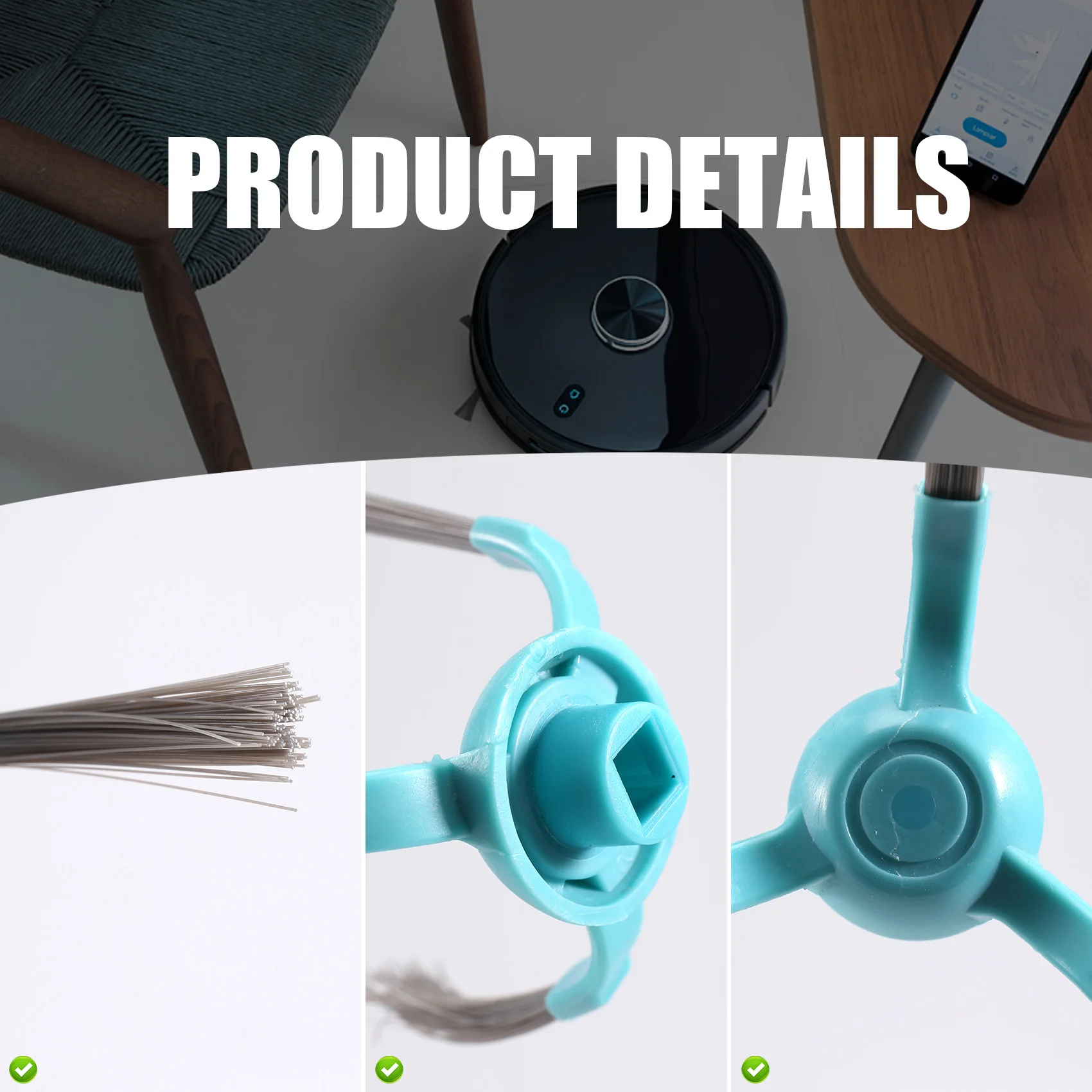 Abrg-escova lateral de substituição para cocotec conga 4090 3090 5090 6090 escovas de canto robô aspirador de pó acessórios peças