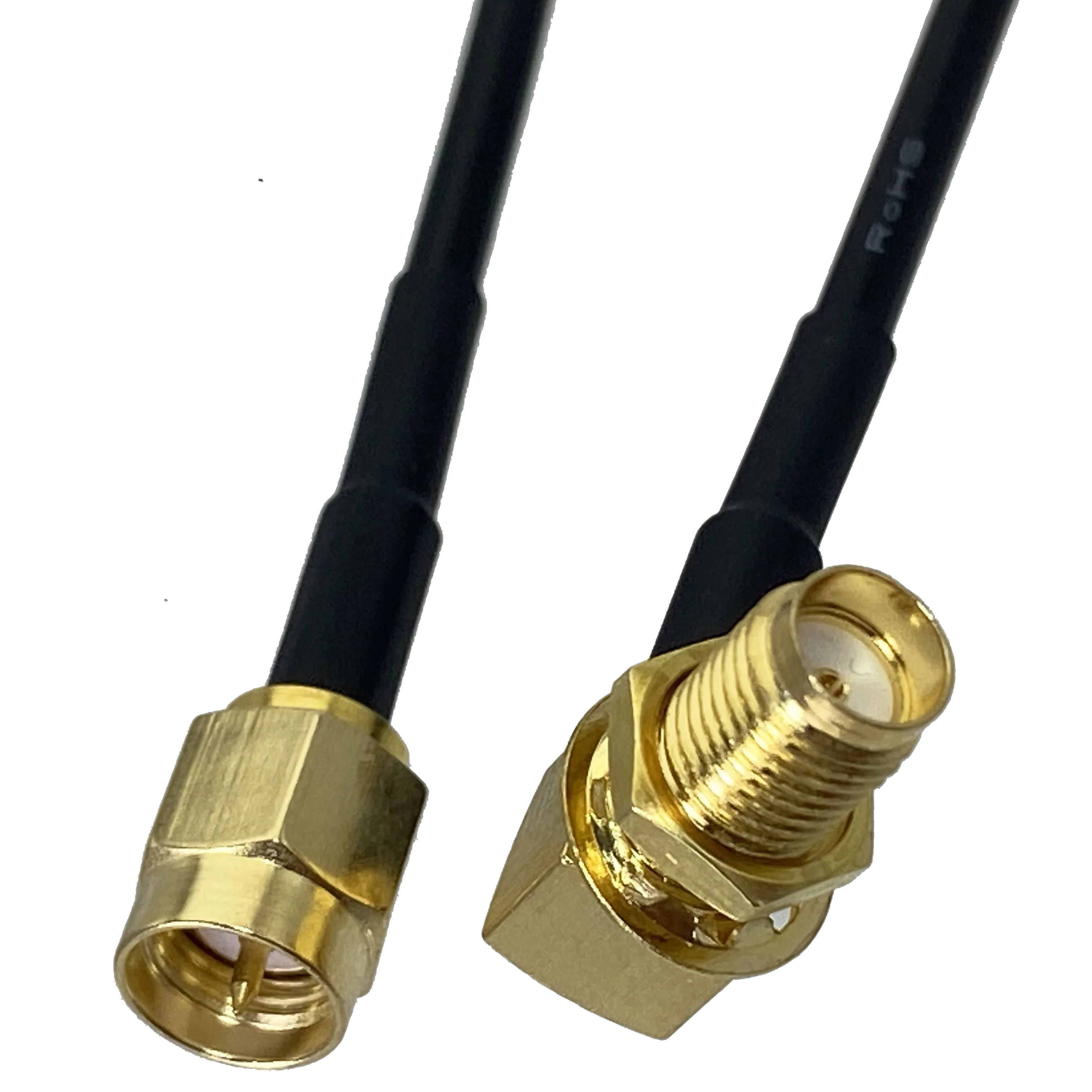 RG174 SMA to SMA RP SMA Male Plug & Female Jack Crimp Straight & Right Angle RF Coaxial Connector Pigtail Jumper Cable 4inch~3M