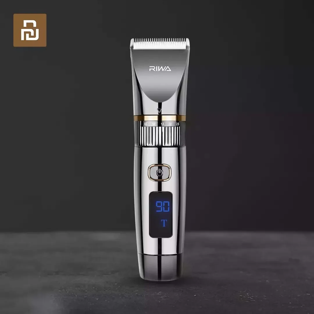 Youpin RIVA Hair Trimmers Electric Hair Clipper LED Screen Display Body Wash Ceramic Cutter Head Hair Clippers Men Professional