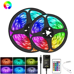 Tira de luces Led para habitación, Control remoto inteligente, cinta Led 5050 Rgb, 12V, 50 pies, tira de cinta Led Rgb, luces Led navideñas de 100 pies