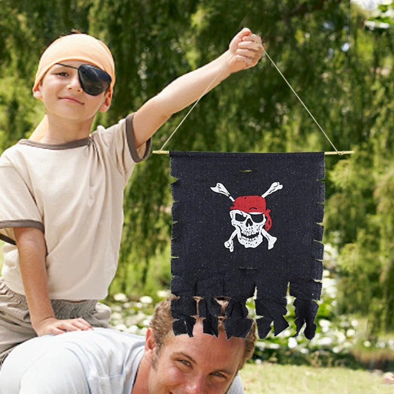 Pirate Flag Skull Halloween Bone Pirate Flags Pirate Theme Birthday Cosplay Cosplay Happy Halloween Party Decor Hanging Banner