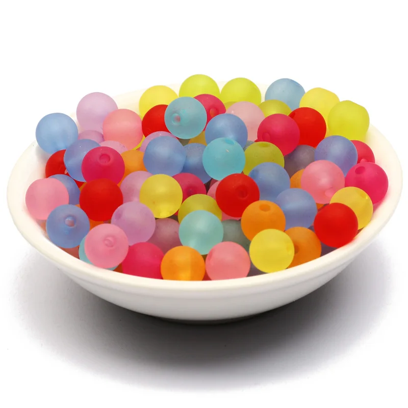 30-200Pcs 6/8/10/12mm Transparent Matte Round Acrylic Beads Loose Spacer Beads For Home Decor Diy Sewing Crafts Jewelry Making