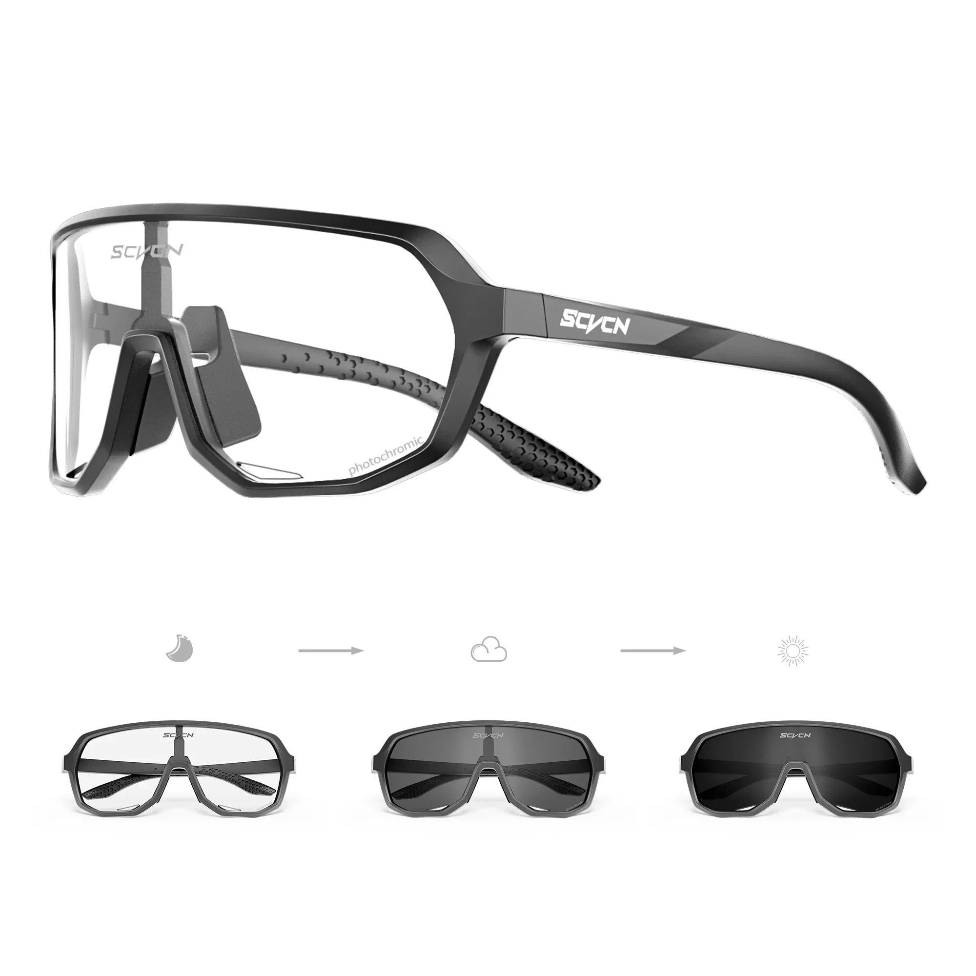 AliExpress SCVCN Hot Cycling Photochromic Glasses Men Women Hiking Goggles Motorcycle Bike Riding Outdoor Sport Cycling UV400 Sunglasses