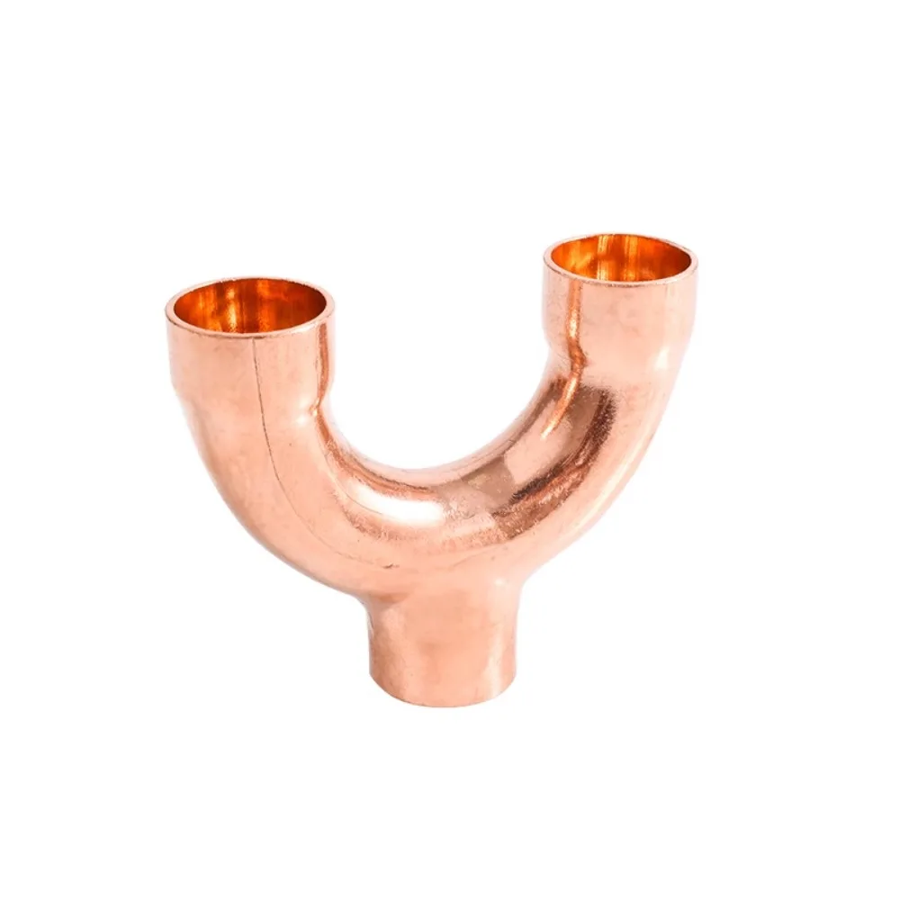 6.35-42mm ID Tube Weld Socket End Feed Solder Y Shaped 3 Ways Splitter Pure Copper Pipe Fitting Connector  Air-Conditioning