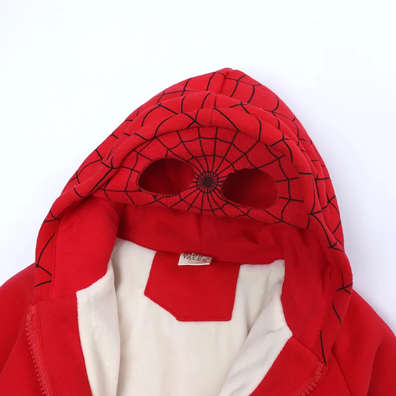 Winter Baby Boy Spiderman Jacket Coats For Young Children Cartoon Graffiti Thick Warm Outerwear Kids Cotton-Padded Clothes