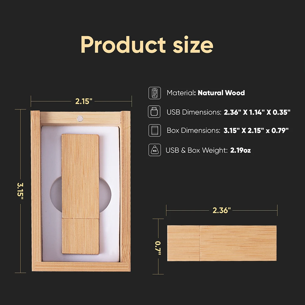 สตูดิโอถ่ายภาพไม้ USB Flash Drive ความจุจริง 100% Memory Stick 64GB ฟรีโลโก้ที่กําหนดเองไดรฟ์ปากกา 32GB งานแต่งงานของขวัญ