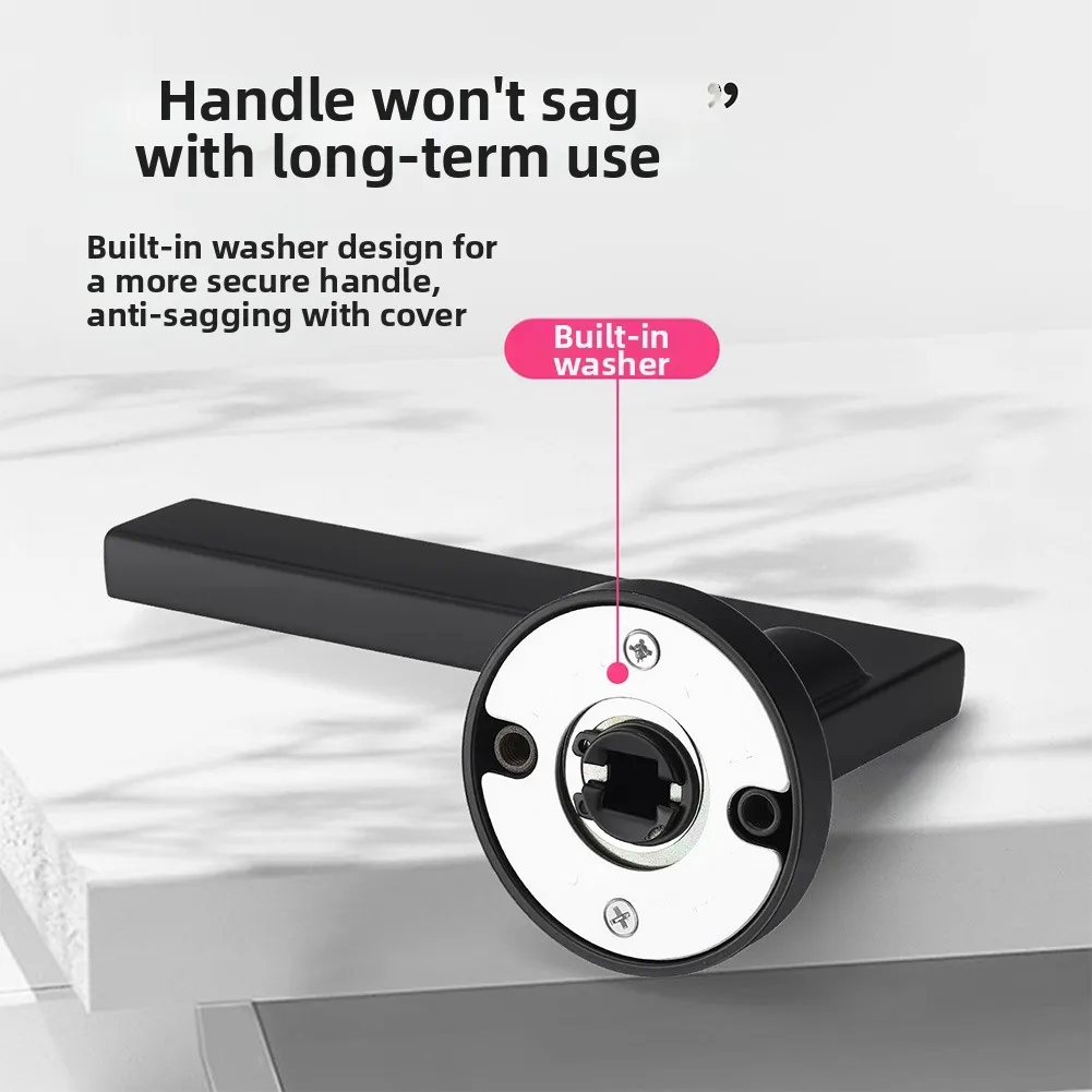 Upgraded Interior Door Lock Set with Noise-Free Mechanism and Robust Manganese Steel Handle for Standard Indoor Doors