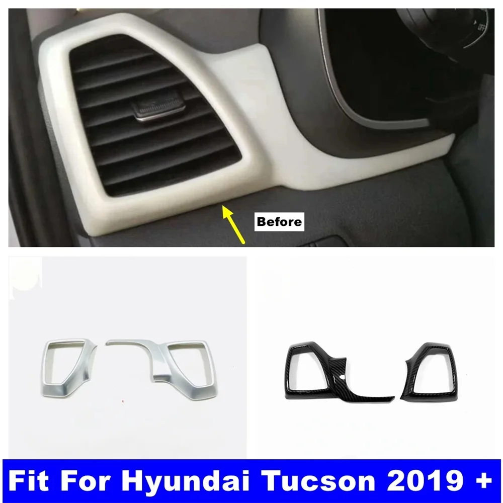 

Auto Side Air Conditioning AC Vent Decor Cover Trim For Hyundai Tucson 2019 2020 Matte / Carbon Fiber Look Interior Accessories