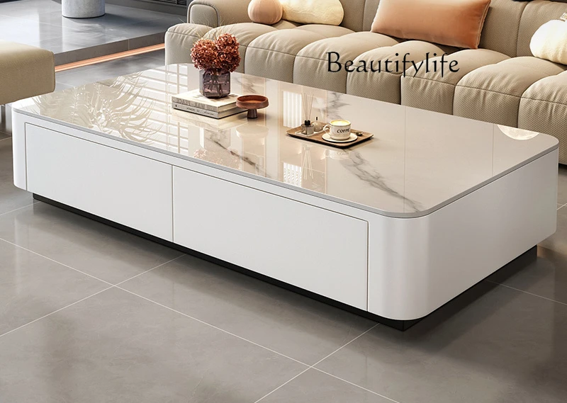 Rock slab coffee table living room home new light luxury modern simple small apartment floor designer