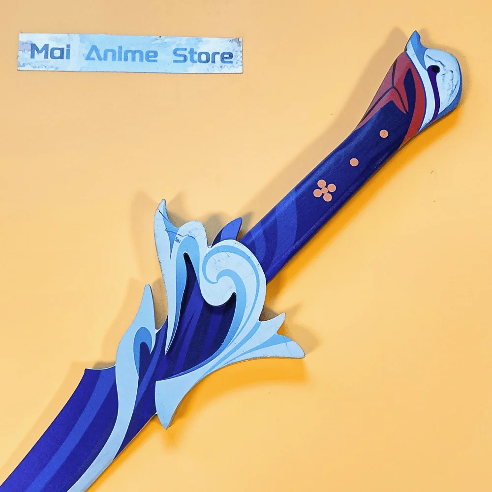 39in genshin impacto katana sabre original espada de madeira tamanho real japonês katana anime cosplay prop faca ninja brinquedo afiado presente