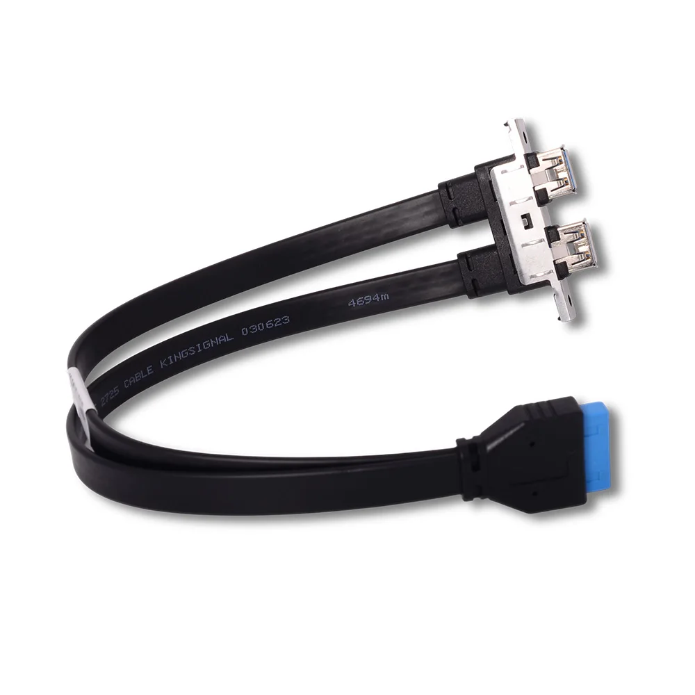 Kabel USB 3.0 do płyty głównej komputera, 19-pinowy/20-pinowy do panelu 3.0, przedni moduł rozszerzeń, kabel z wtyczką, 33 cm