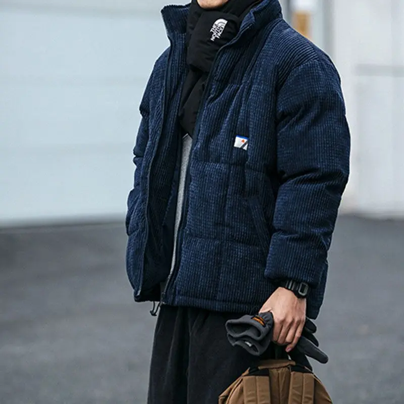 

Bread coat, cotton coat, warm autumn and winter Japanese retro loose corduroy thickened stand collar jacket for men and women