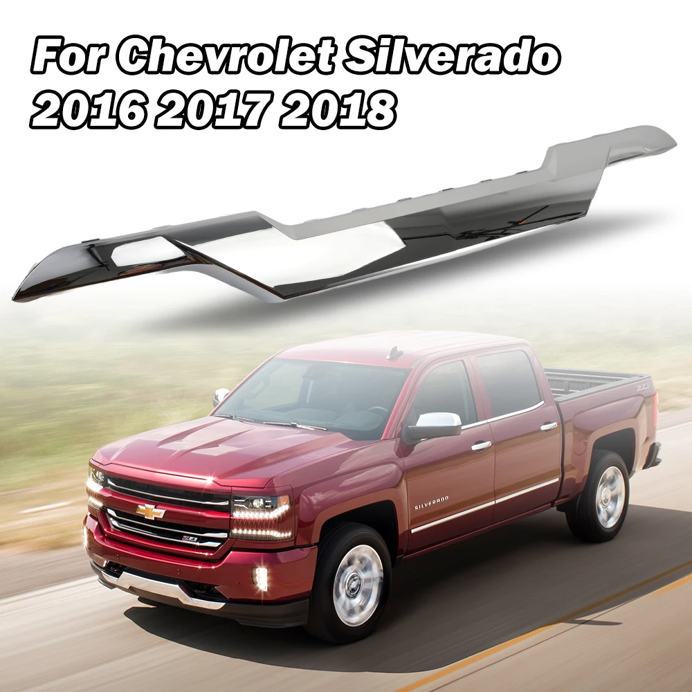 Chrome Front Bumper Skid Plate for Chevrolet Silverado 2016 -2018 Replacement ABS GM1044128 Trim Strip Spoiler cars accessories