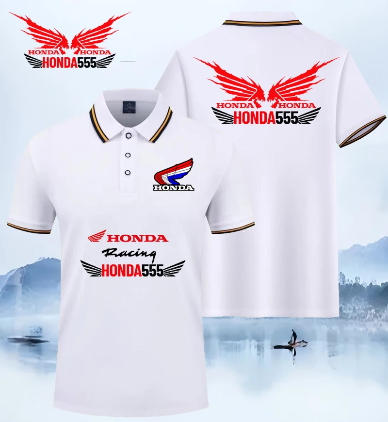 

Honda 2025 Unisex Fashion Trend Matching Sport Running Casual Polo Shirt With Print For Couples 3-button Men's And Women's