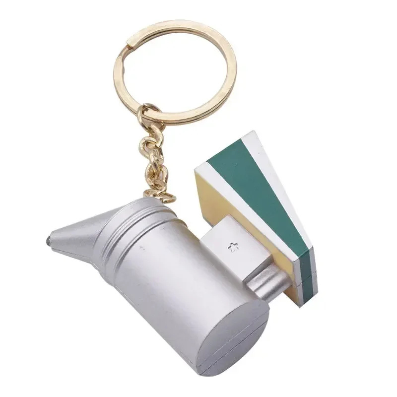 A Creative Mini Smoker Keychain Army Green With Light Shining Creative Beekeeping Gift
