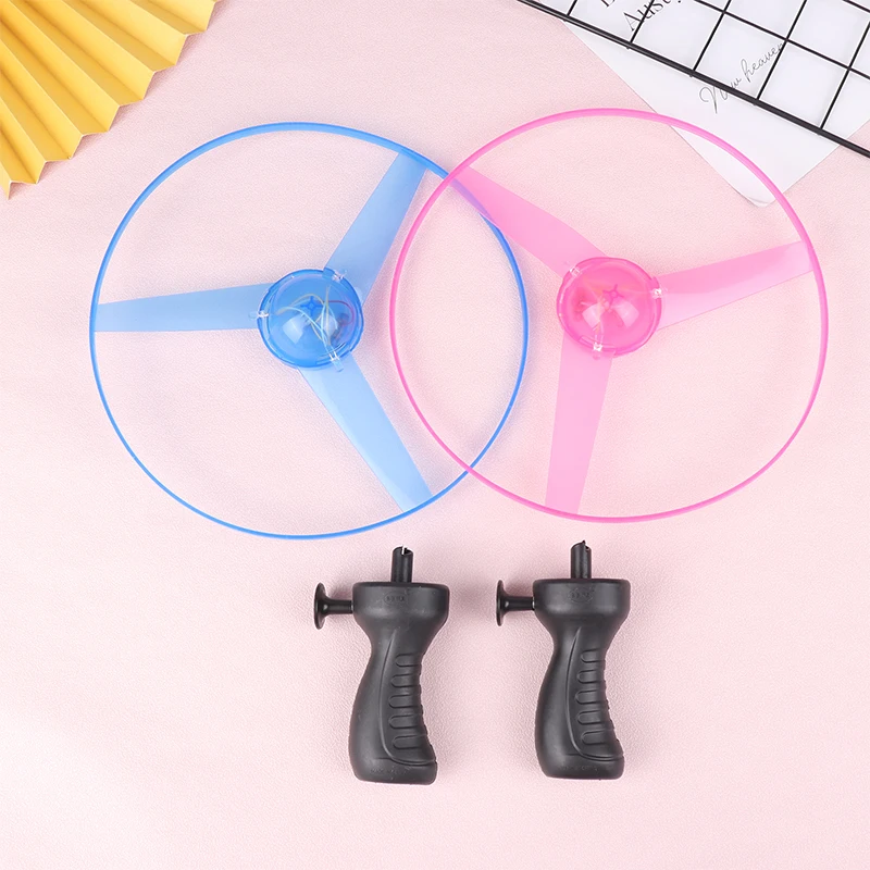 Flying Spinning Luminous Toys Glowing Flyer For Kids LED Light Handle Flash Fly Outdoor Game Toys