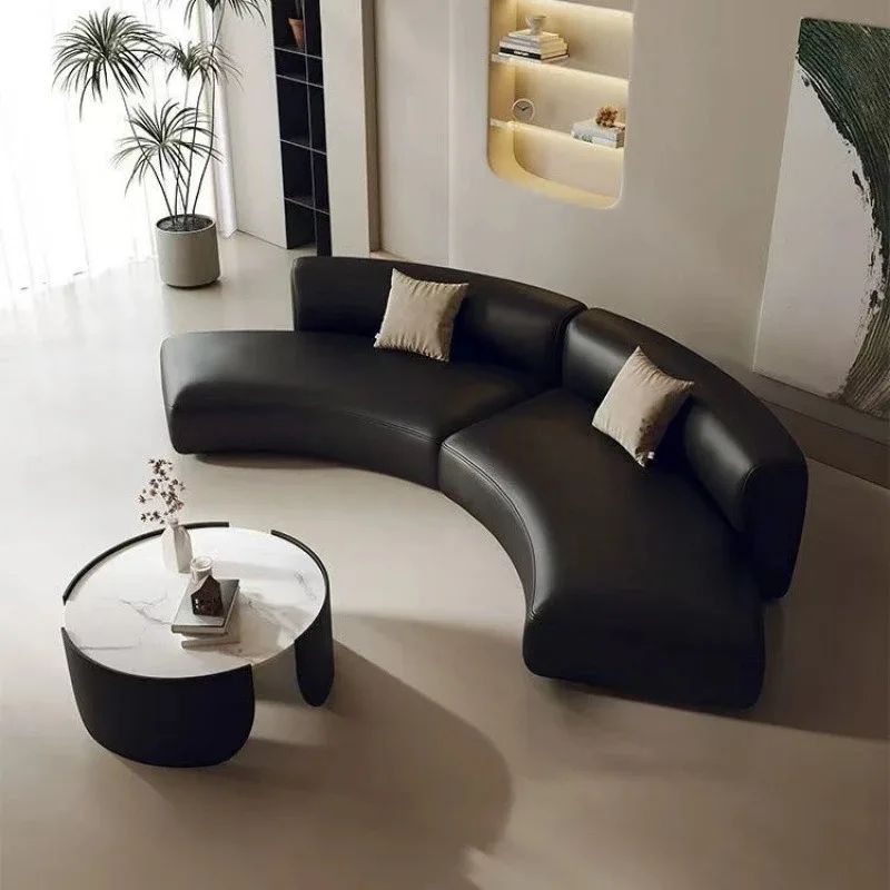 Special-shaped sofa, company hall reception light luxury circular arc sofa