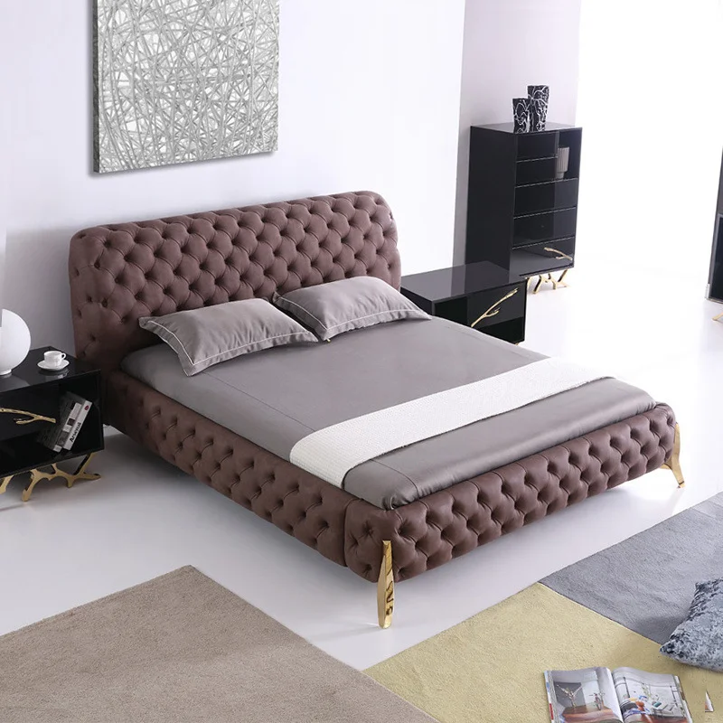 Bedroom Furniture Set Luxury King Size Bed With TV Modern Smart Bed With TV in Footboard  Queen Size Bed Frame With Built in TV