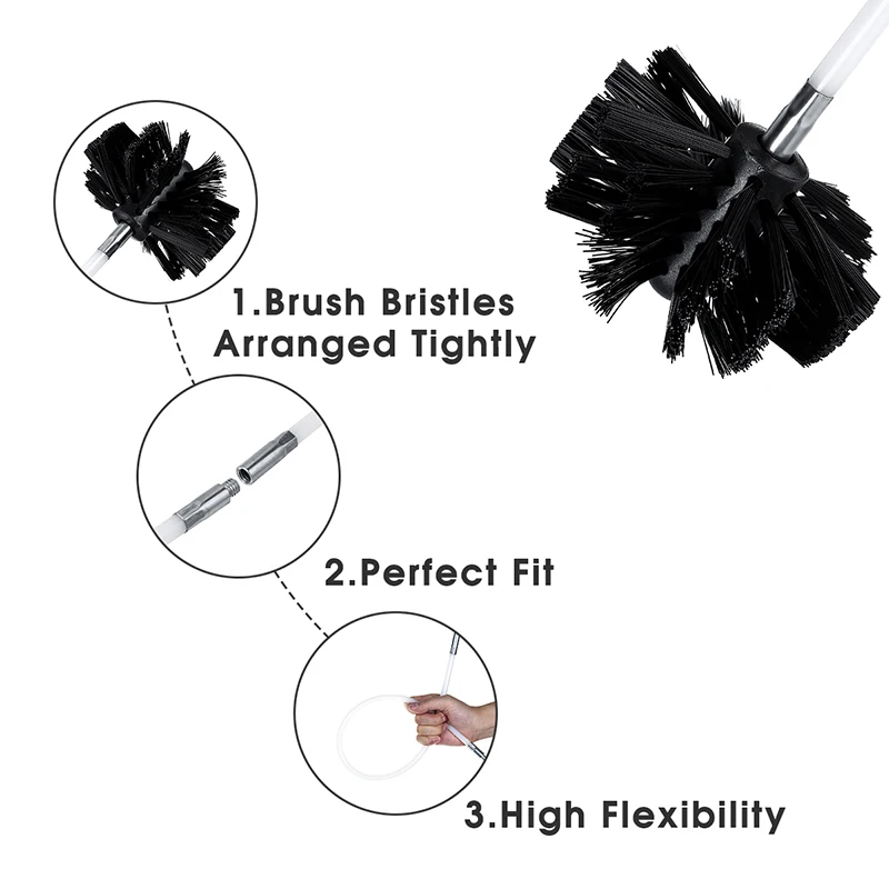 Pipes Brush Kit Chimney Cleaner Kit Flexible Inner Wall Nylon Rods Stoves Sweep Chimney Cleaner Cleaning Tools