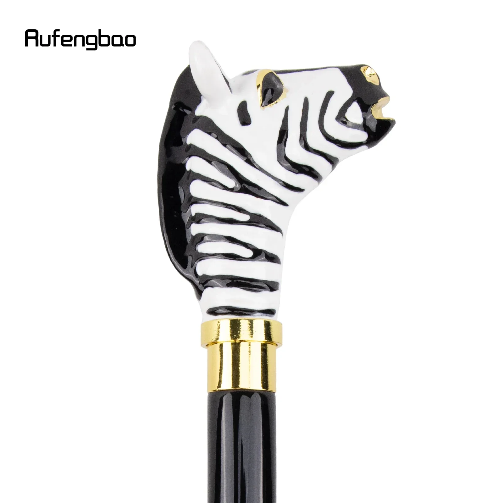 السيراميك زيبرا رئيس خشبي واحد مشترك موضة الخشب عصا للمشي ديكور حفلة عصا للمشي هالوين الصولجان العصا Crosier 96 سنتيمتر