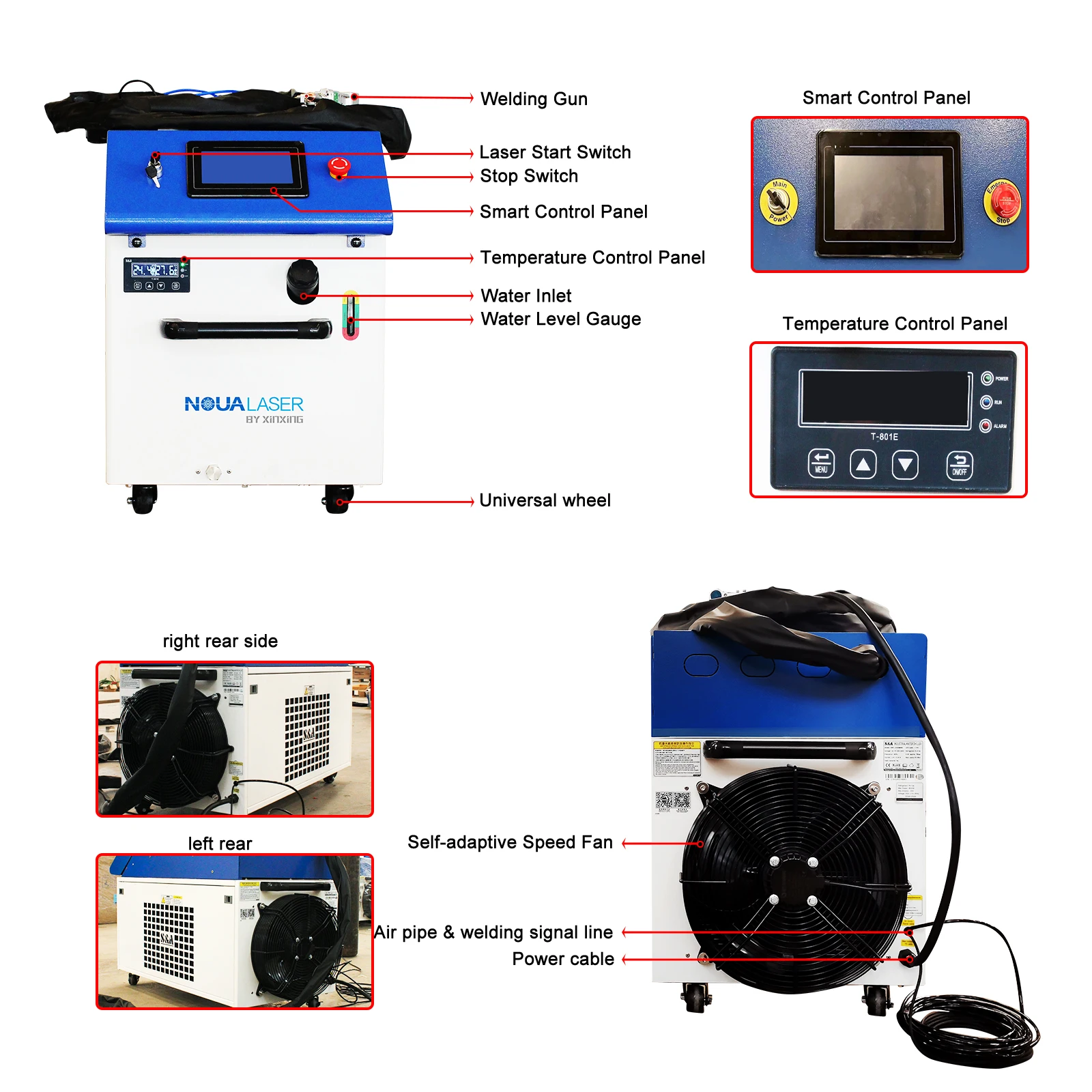 NOUALASER 4 in 1 Laser Welder Machine 1500W Welding/Cutting/Cleaning/Seams Cleaning Handheld with Auto Wire Feeder