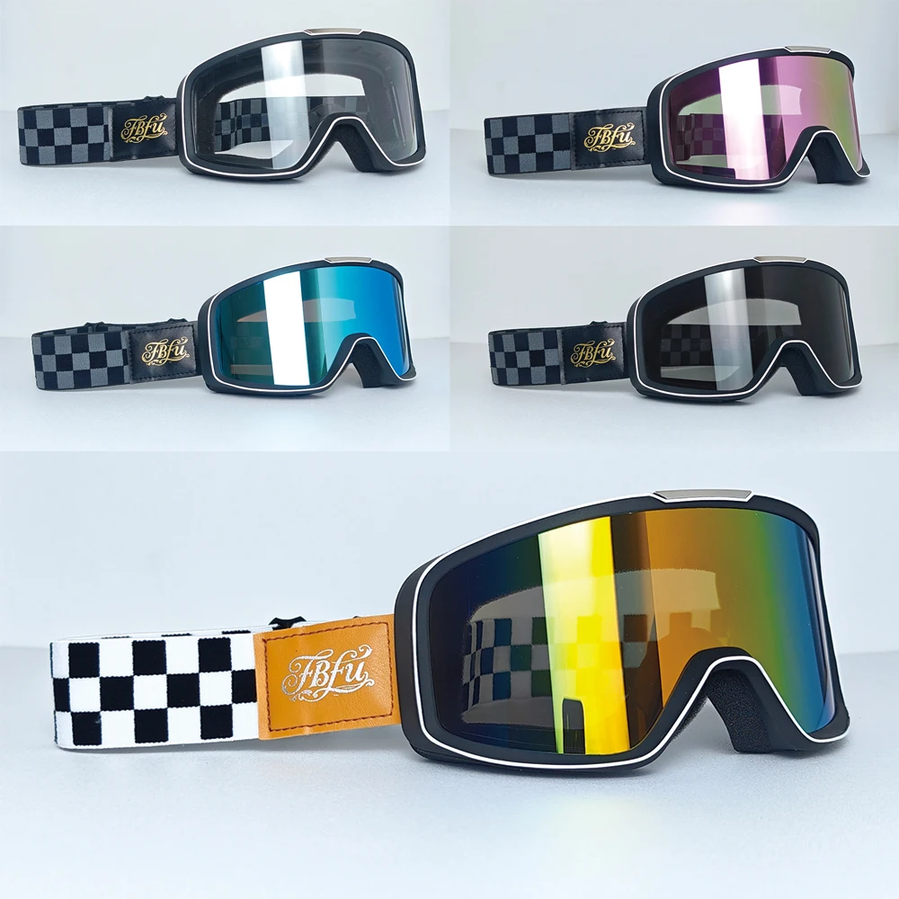 

Кожаные очки для катания на снежных горных лыжах FBFU 2025, дышащие, ветрозащитные, линзы высокой четкости, вседневные, для мужчин и женщин