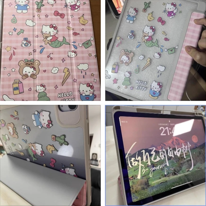 MINISO Hello Kitty para ipad Funda iPad A16 11in Pro4 5 6 Funda para tableta Ipad Air3 4 5 Mini 6 7 10th 11th Gen Funda protectora