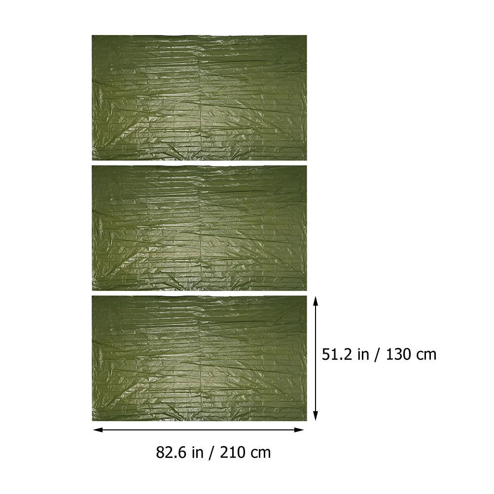 Manta de emergencia impermeable para supervivencia al aire libre, película reflectante térmica para acampar, aislamiento a prueba de viento, 3 uds.