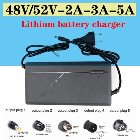 리튬 이온 충전기, 18650 배터리 충전, 고속 지능형 충전기, 13S, 14S, 54.6V, 58.8V, 48V, 52V, 2A, 3A, 5A
