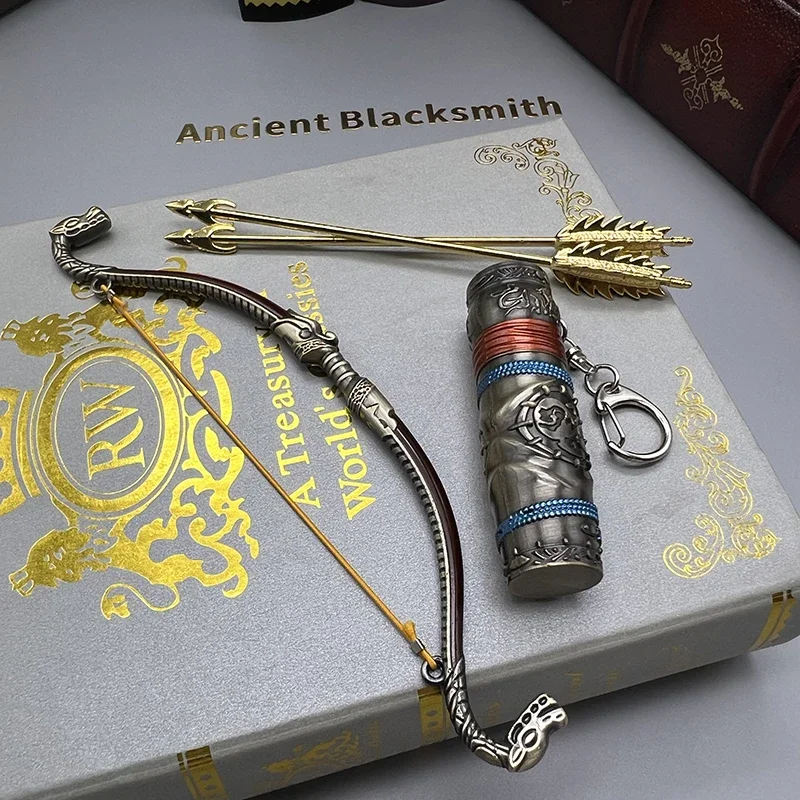 Isten bel hada Csonka Másolat Fém Fegyver manöken beállítása kratos Akció Ábra Auxiliaire retro collectible asztali decorations Gyermek- Fiú Adomány