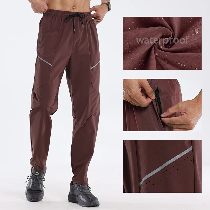 

Waterproof Men's Sports Pants Gym Training Jogging Sweatpants Casual Outdoor Fitness Running Long Pants High Qualit